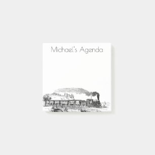 Post-it® Illustration du train à vapeur Vintage à la campag