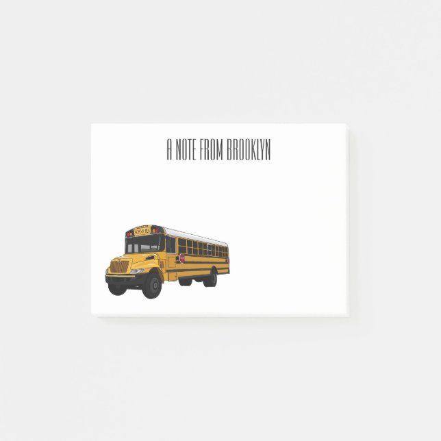 Post-it® Illustration d'un autobus scolaire (Devant)