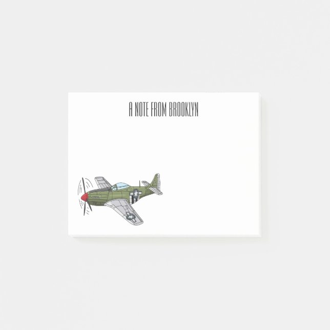 Post-it® Illustration d'un avion militaire (Devant)
