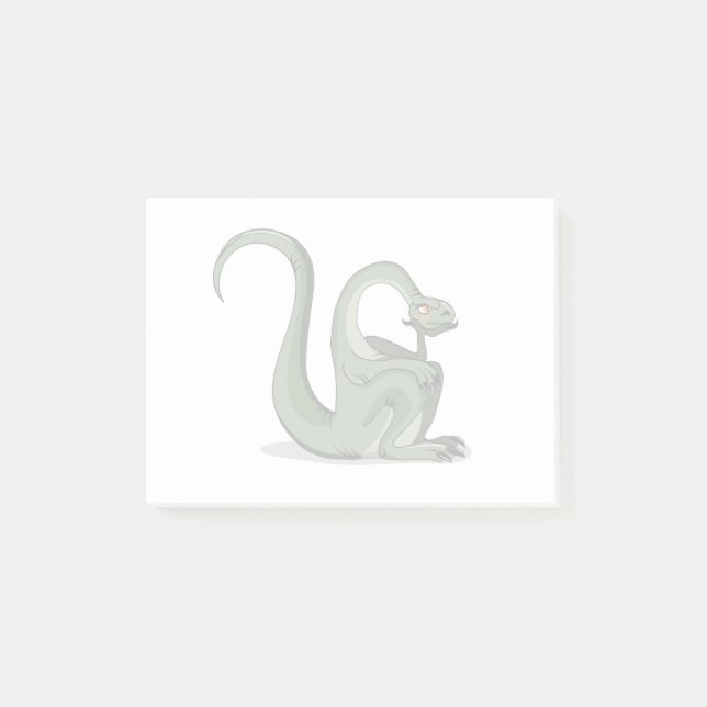 Post-it® Illustration D'Un Brontosaurus Caricaturé Qui Pens (Devant)