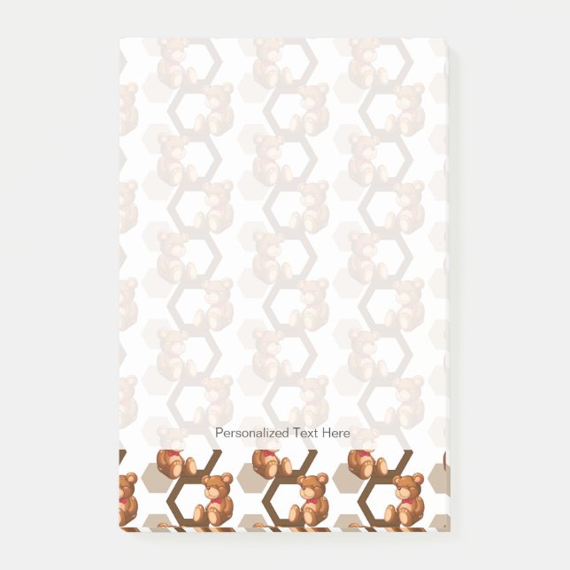 Post-it® illustration d'un ensemble d'ours en peluche sur b (Devant)