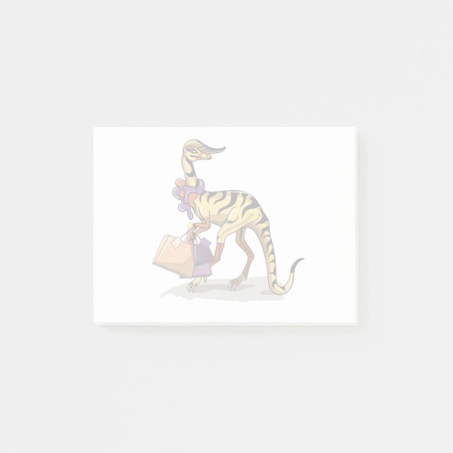 Post-it® Illustration D'Un Iguanodon Avec Sacs Commerciaux. (Devant)