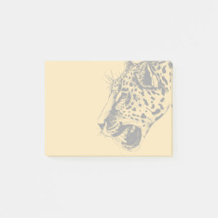 Post-it® Illustration d'un léopard tiré à la main noir et j