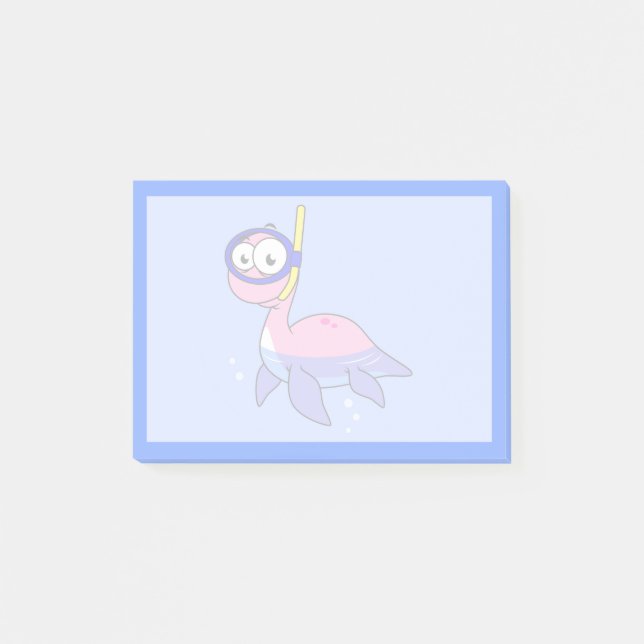 Post-it® Illustration D'Un Monstre De Loch Ness De Snorkeli (Devant)