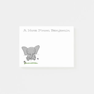 Post-it® Illustration d'un petit éléphant vert