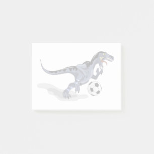 Post-it® Illustration D'Un Raptor Dinosaure Jouant Au Footb