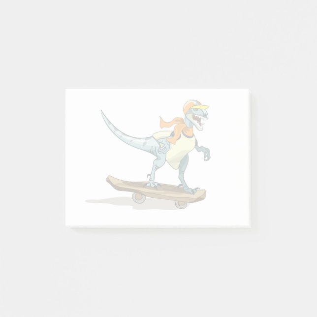 Post-it® Illustration D'Un Raptor Skateboard. (Devant)