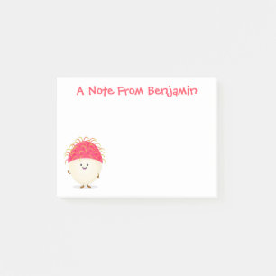 Post-it® Illustration mignon du ramboutan rose