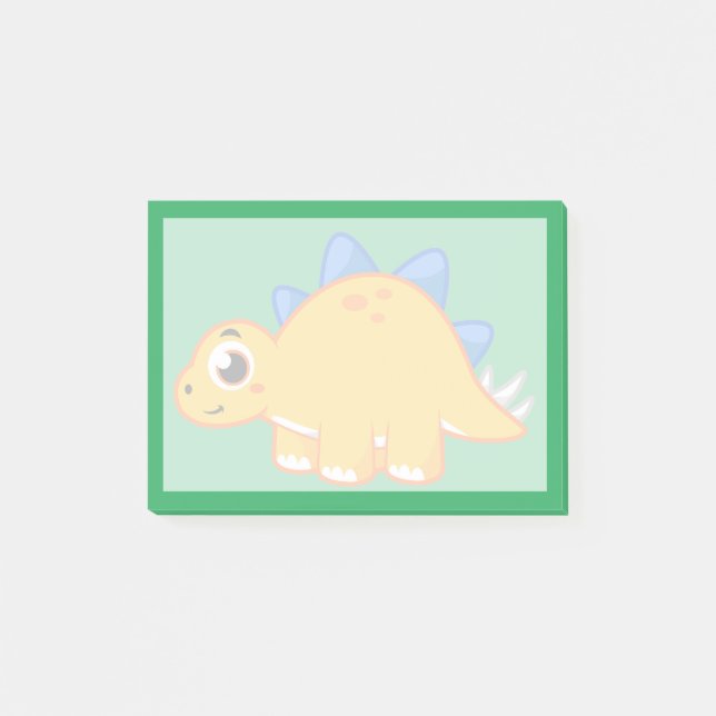 Post-it® Illustration Mignonne D'Un Stegosaurus. (Devant)
