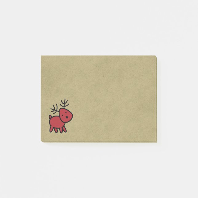Post-it® Illustration Red Christmas Reindeer (Devant)