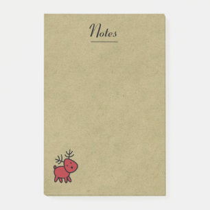 Post-it® Illustration Red Christmas Reindeer