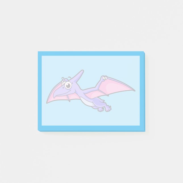 Post-it® Image Mignonne D'Un Ptérodactyle Volant. (Devant)