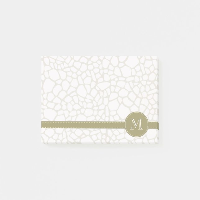 Post-it® Impression de girafe blanche or (Devant)