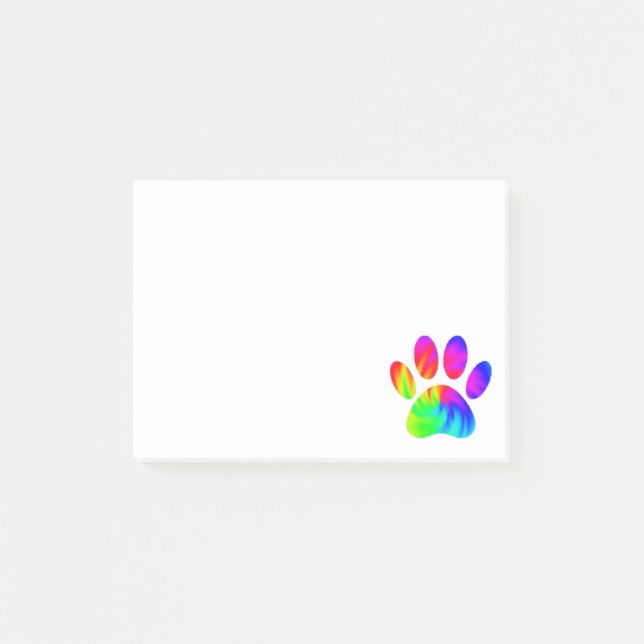 Post-it® Impression de patte de chien graphique Tie Dye (Devant)