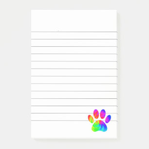 Post-it® Impression de patte de chien graphique Tie Dye Lig