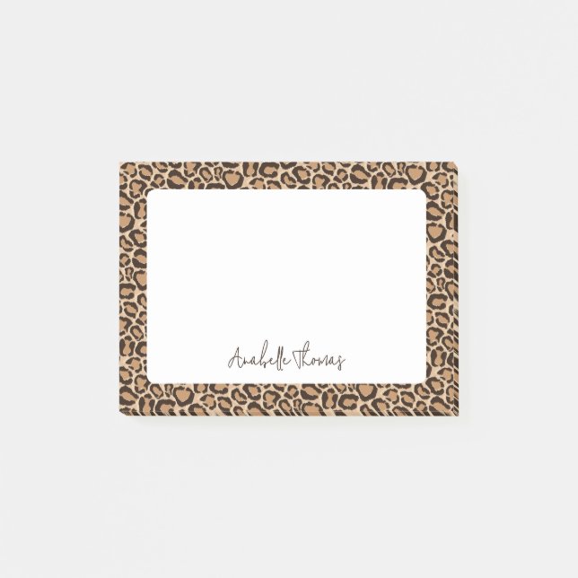 Post-it® Imprimé Léopard Monogrammé (Devant)