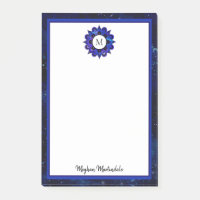 Indigo Blue Space Galaxy Mandala Monogramme