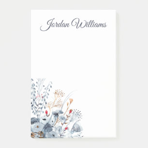 Post-it® Indigo & Ochre - Fleurs aquarelles