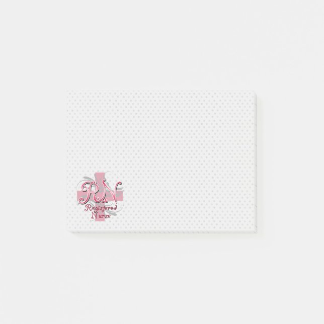 Post-it® Infirmier autorisé de RN, remous roses de croix (Devant)