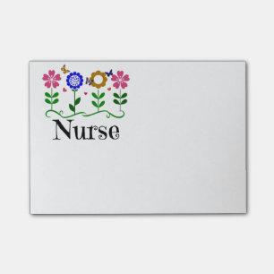 Post-it® Infirmière - Coeurs, fleurs et papillons