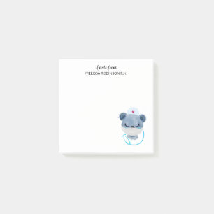 Post-it® Infirmière de l'ours mignonne portant un Masque Mé