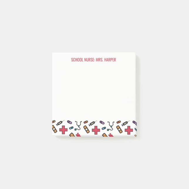Post-it® Infirmière d'école personnalisée du bureau de (Devant)