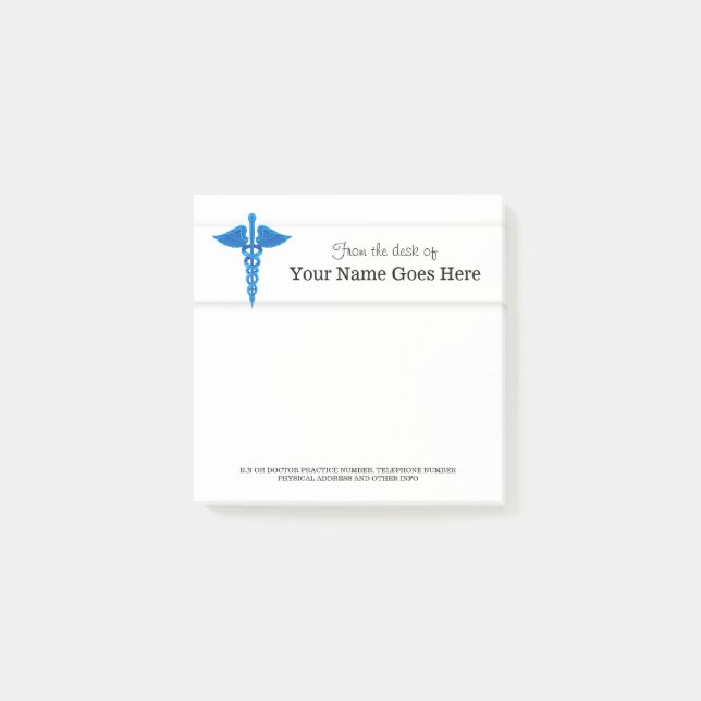 Post-it® Infirmière Docteur Médicale nom du représentant or (Devant)