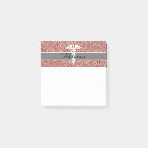 Post-it® Infirmière moderne Caduceus Rose Parties scintilla