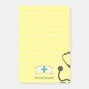 Post-it® Infirmières Casquette Stethoscope Médicale Jaune P