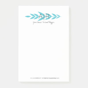 Post-it® Initiale minimaliste de la feuille florale