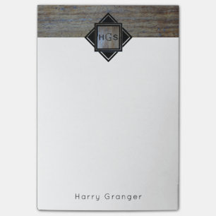 Post-it® Initiales de monogramme masculines pour le bois