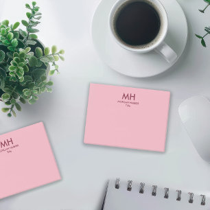 Post-it® Initiales minimales propres rose bordeaux
