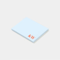 Initiales Monogramme Moderne Bleu Orange Personnal