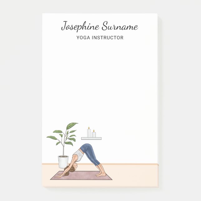 Post-it® Instructeur de yoga Dog Yogini femme orientée vers (Devant)