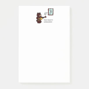 Post-it® Insupportable Drôle Ours Musique Guitare Cartoon