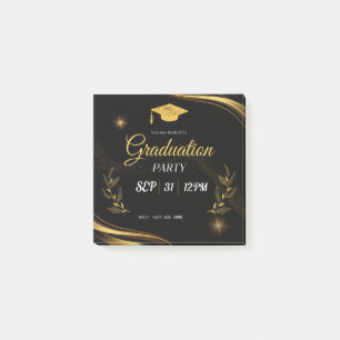 Post-it® Invitation de la partie noire et or