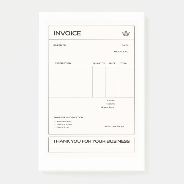 Post-it® invoice (Devant)
