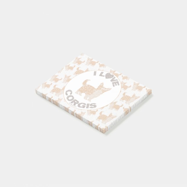 Post-it® J'ADORE CORGIS Post It Pads (Incliné)