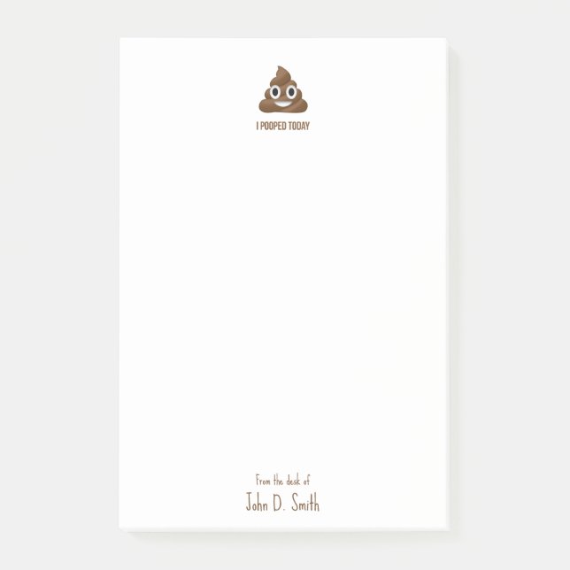 Post-it® J'Ai Poopé Aujourd'Hui Smiling Emoticon Personnali (Devant)