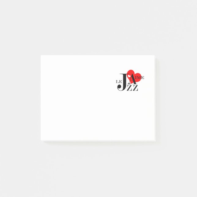 Post-it® J'aime le jazz - amant français de jazz (Devant)
