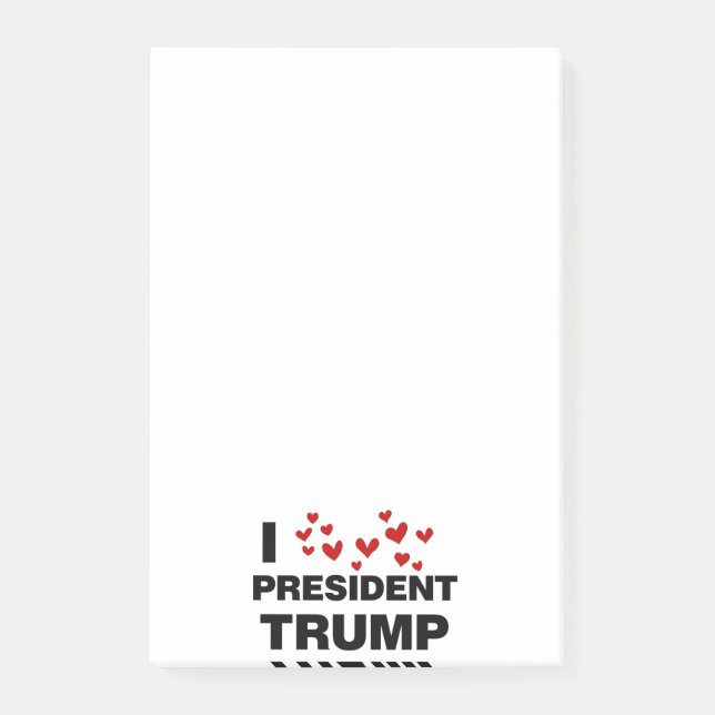 Post-it® J'aime les coeurs du président Trump (Devant)