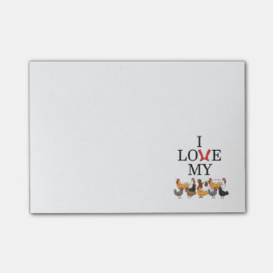 Post-it® J'aime mes notes de post-it de poulets