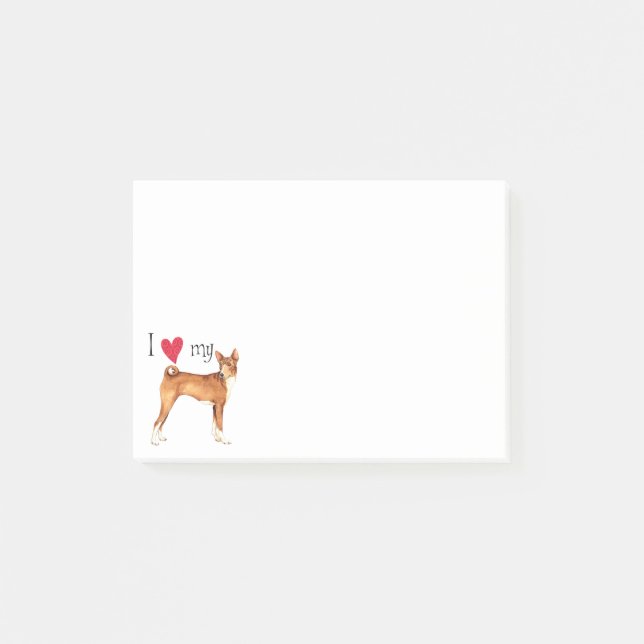Post-it® J'aime mon Basenji (Devant)