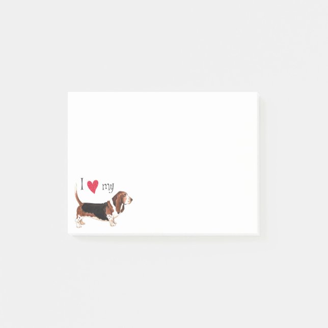 Post-it® J'aime mon Basset Hound (Devant)