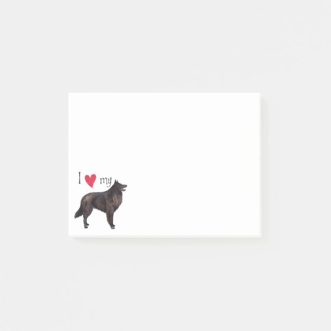 Post-it® J'aime mon chien de berger belge (Devant)