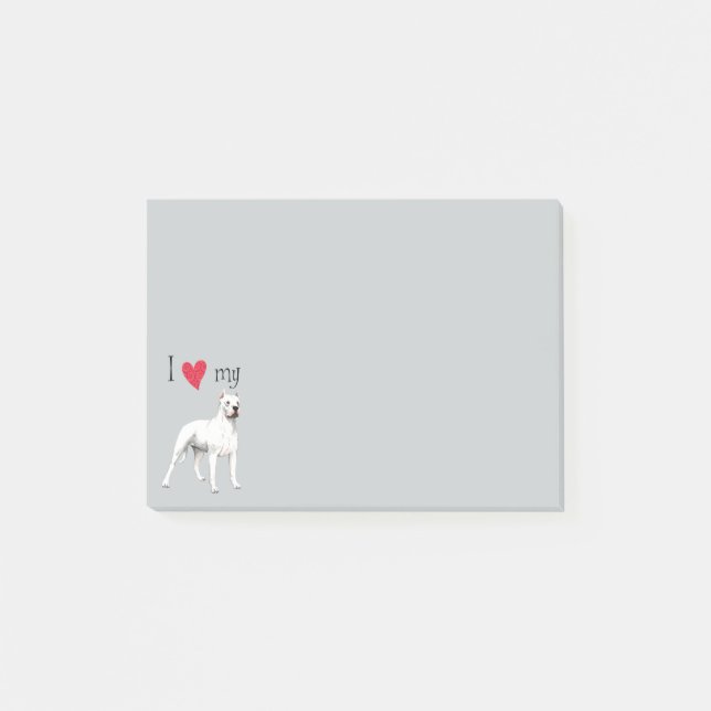 Post-it® J'aime mon Dogo Argentino (Devant)