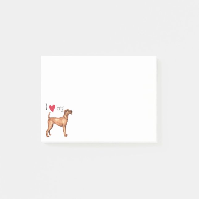 Post-it® J'aime mon Terrier irlandais (Devant)