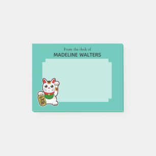Post-it® Japonais Chat Beckoning Personnalisé