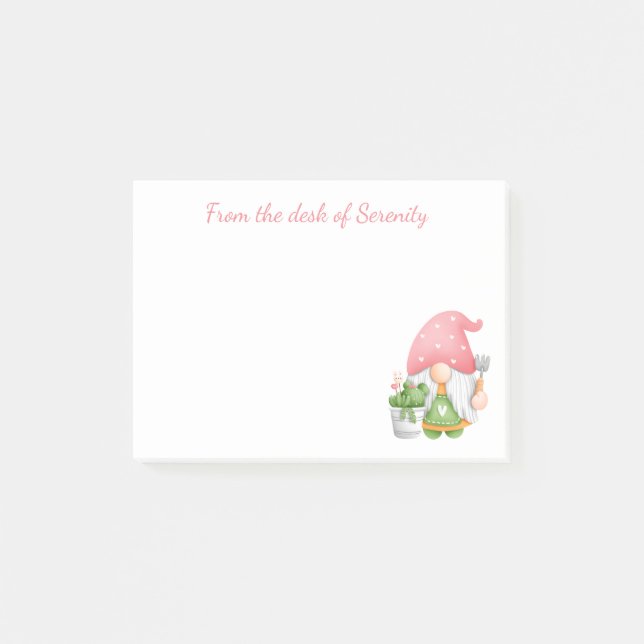 Post-it® Jardin d'aquarelle fille mignonne jardinet de dess (Devant)