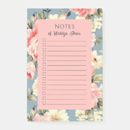 Post-it® Jardin de campagne français floral rose
